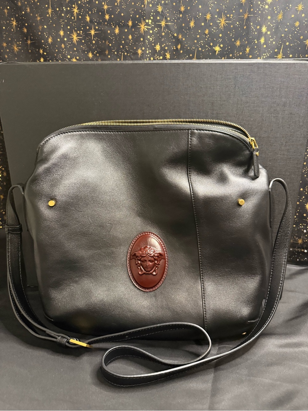 Versace Lou Nappa Shoulder Bag